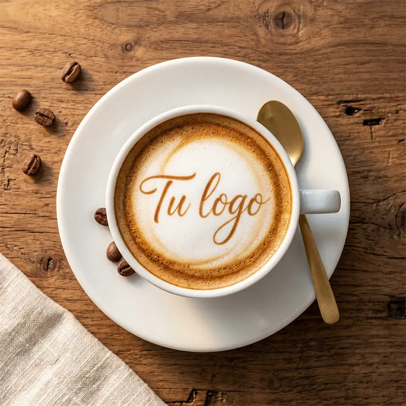 Ejemplo de branding en bebida con latte art